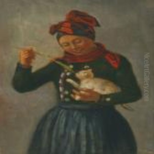 A Girl From Fanoe Oil Painting by Julius Exner