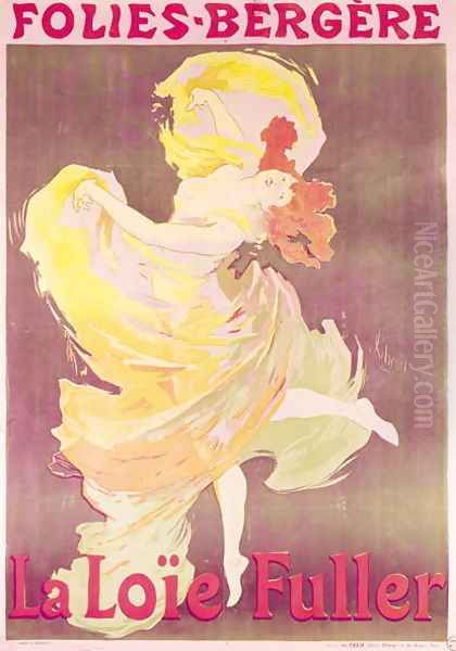 Poster advertising Loie Fuller (1862-1928) at the Folies Bergeres, 1897 Oil Painting by Jules Cheret