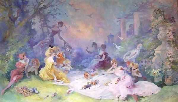 The Picnic Oil Painting by Jules Cheret