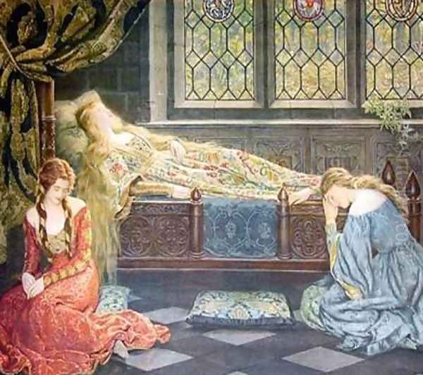 Sleeping Beauty Oil Painting by John Maler Collier