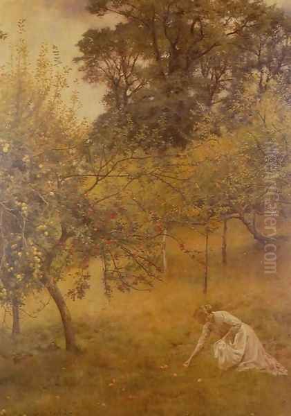 A Devonshire Orchard Oil Painting by John Maler Collier