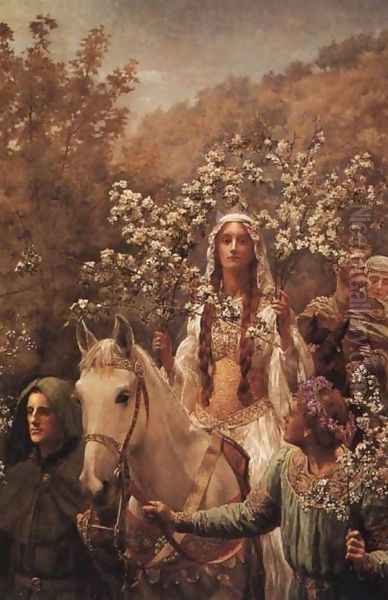 Guinevere's Maying Oil Painting by John Maler Collier