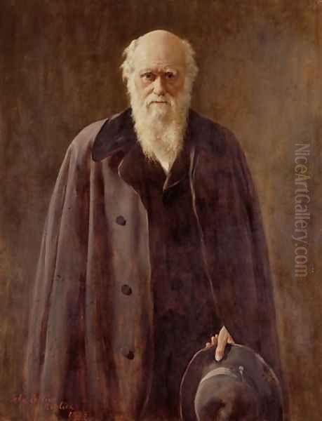 Portrait of Charles Darwin (1809-1882) 1883 Oil Painting by John Maler Collier