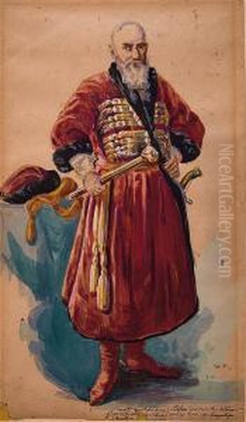 Hetman Stefan Czarnecki Oil Painting by Stanislaw Ignacy Fabijanski Poraj