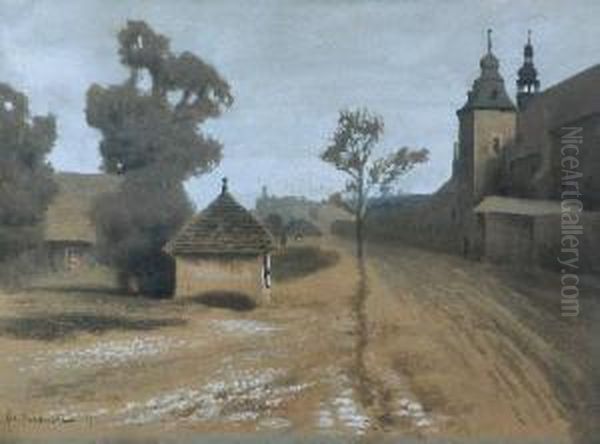 Zwierzyniec Karakowski O Zmierzchu Oil Painting by Stanislaw Ignacy Fabijanski Poraj