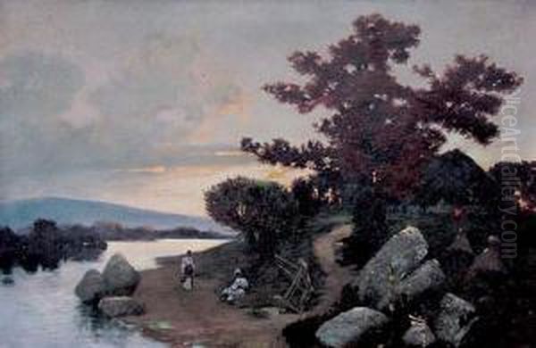 Pejzaz Oil Painting by Stanislaw Ignacy Fabijanski Poraj