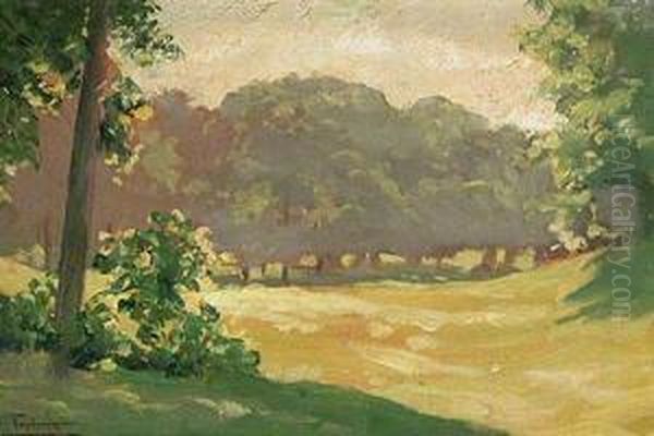 Paisaje. Oil Painting by Antonio Maria Fabres Y Costa