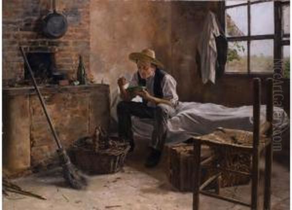 Arbeiter Bei Der Vespermahlzeit Oil Painting by Antonio Maria Fabres Y Costa