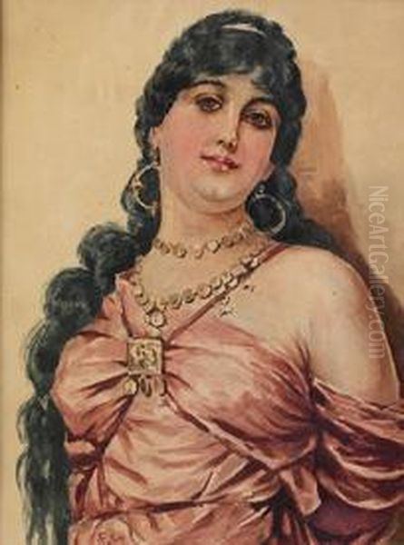 Zingara Oil Painting by Antonio Maria Fabres Y Costa