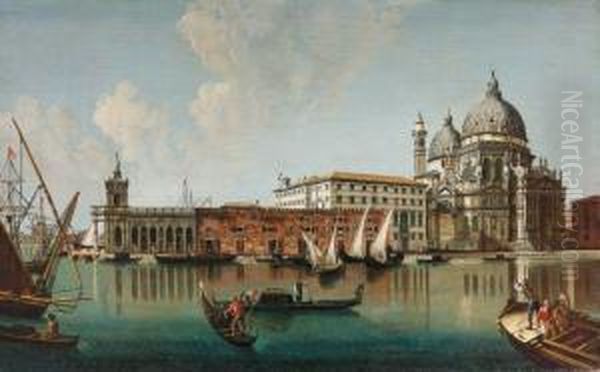 Veduta Della Basilica Della Salute E La Punta Della Dogana Oil Painting by Jacopo Fabris Venice