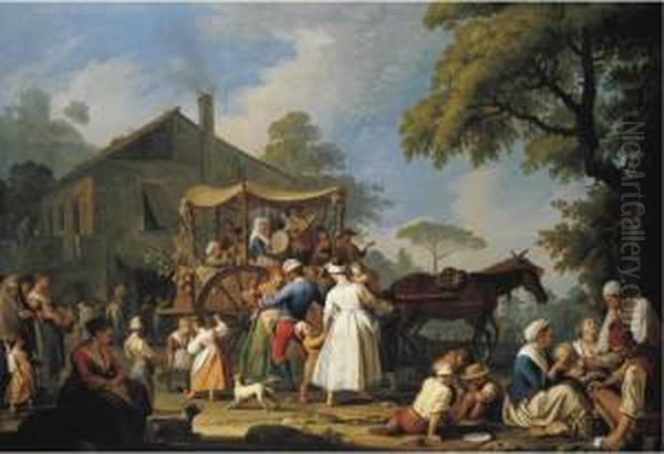 Villagers Preparing To Depart For The Festival Of The Madonna Dell'arco Oil Painting by Pietro Fabris