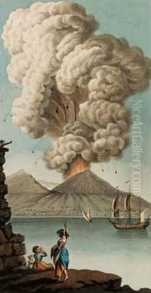 Eruzione Del Vesuvio Nel Giorno 8 Agosto 1779 Oil Painting by Pietro Fabris