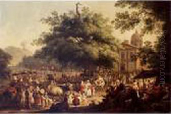 The Festival Of The Madonna Dell'arco, Naples Oil Painting by Pietro Fabris