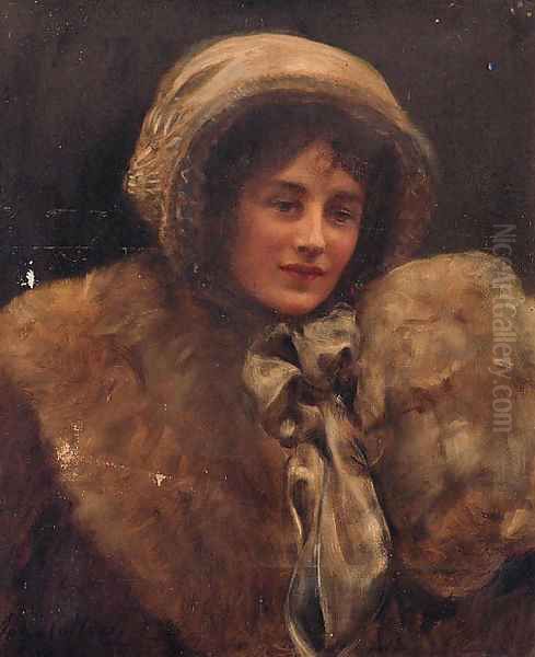 Portrait of Mrs H. C. Marillier Oil Painting by John Maler Collier