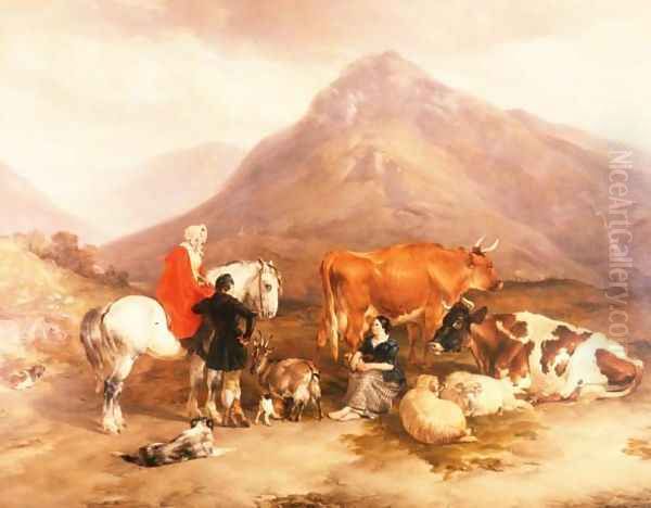 Among the Mountains in Cumberland Oil Painting by Thomas Sidney Cooper