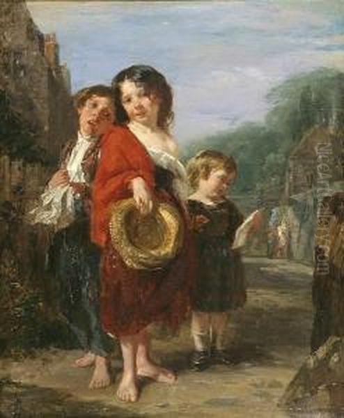 Street Children Singing Oil Painting by John Faed