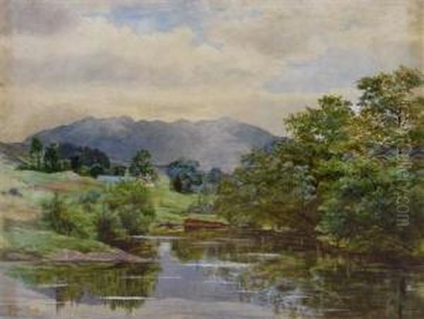 Hills In Dumfriesshire Oil Painting by James Jnr Faed