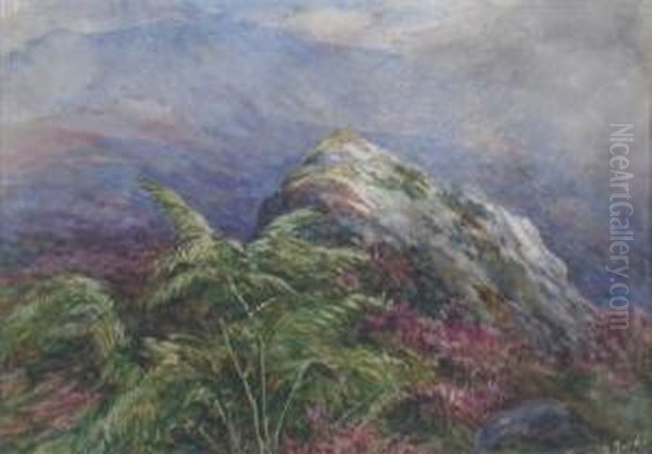 On The Moors, Dumfriesshire Oil Painting by James Jnr Faed