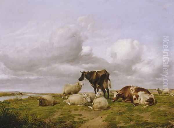 Canterbury Meadows, 1862 Oil Painting by Thomas Sidney Cooper