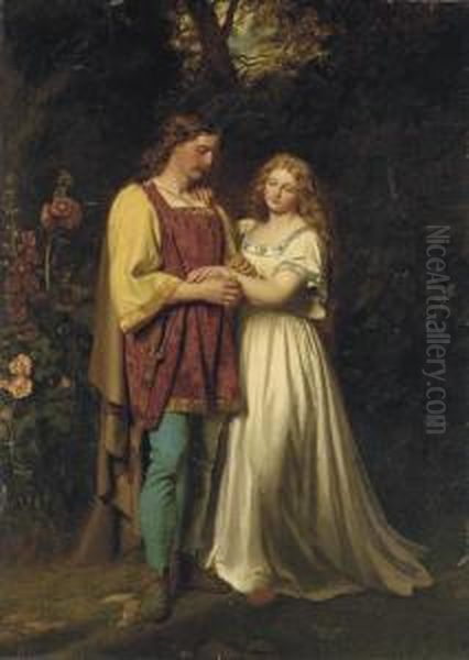 Posthumus And Imogen Oil Painting by John Faed