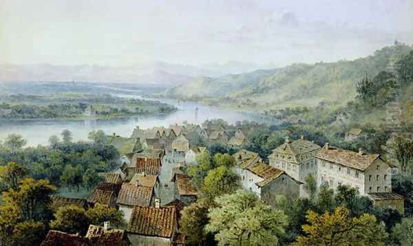 A View of Karlsruhe Oil Painting by Thomas Sidney Cooper