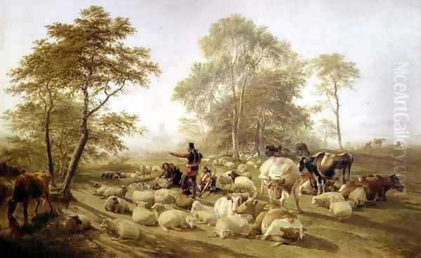 Canterbury Meadows, 1858 Oil Painting by Thomas Sidney Cooper