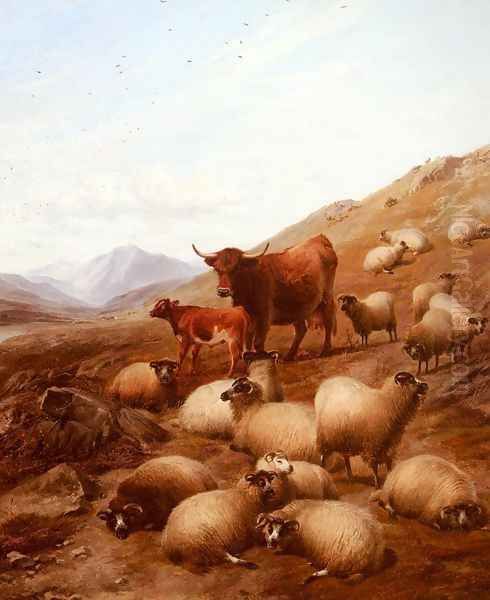 In The Highlands Oil Painting by Thomas Sidney Cooper