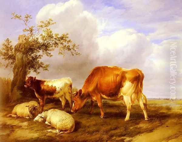 In The Canterbury Meadows Oil Painting by Thomas Sidney Cooper