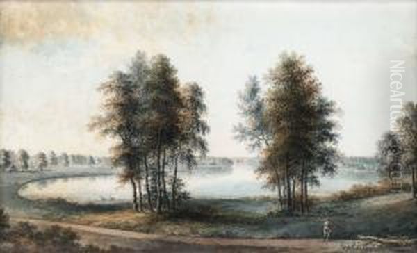 Beatebergs Park Oil Painting by Carl Johan Fahlcrantz