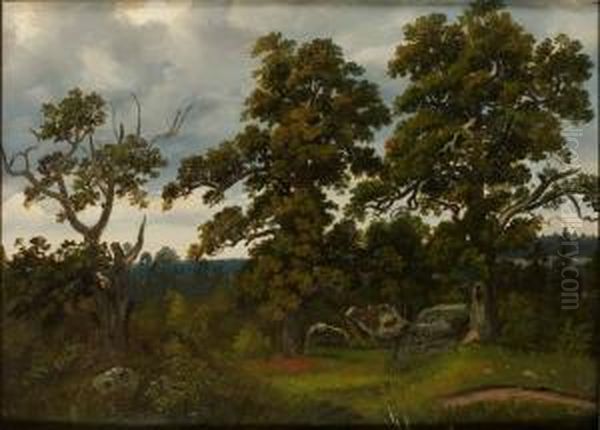 Ekar, Djurgarden Oil Painting by Carl August Fahlgren