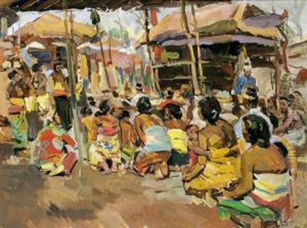 Bali Oil Painting by Carl Fahringer