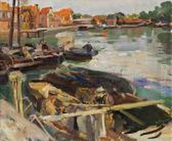 Hafen Oil Painting by Carl Fahringer