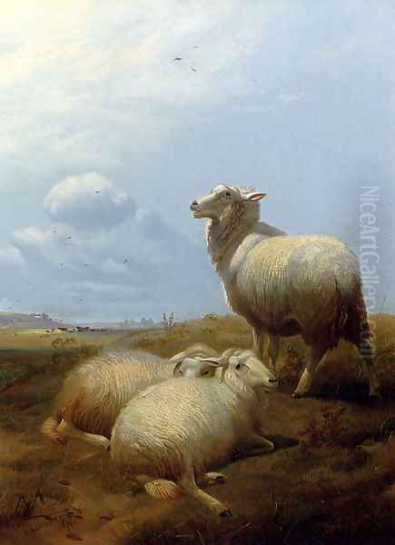 Sheep At Pasture Oil Painting by Thomas Sidney Cooper