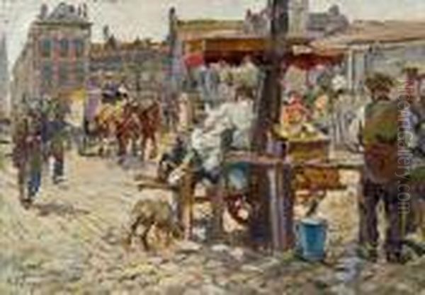 Hering- Und Marktverkaufer Oil Painting by Carl Fahringer