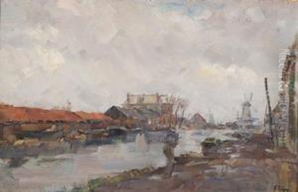 A View Of Hoorn Oil Painting by Carl Fahringer