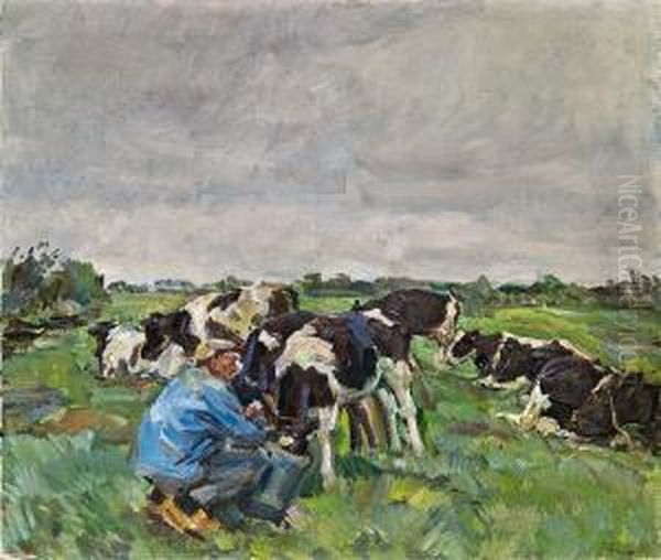 Auf Der Weide Oil Painting by Carl Fahringer