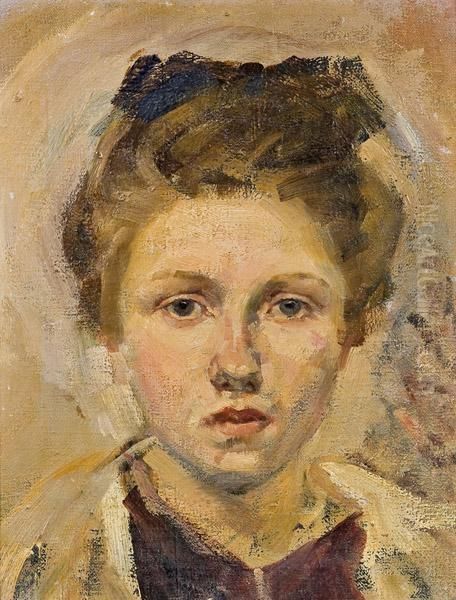 Portrait Der Tochter Mary Oil Painting by Carl Fahringer