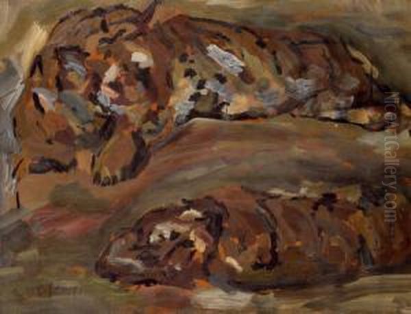 Tiger Oil Painting by Carl Fahringer