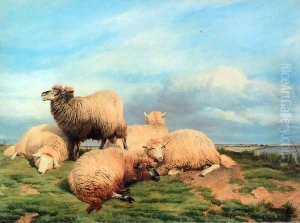 Landscape with Sheep Oil Painting by Thomas Sidney Cooper