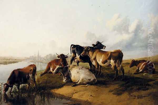 The Church Meadows Oil Painting by Thomas Sidney Cooper