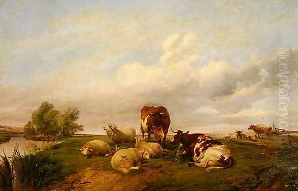 On Canterbury Meadows, 1861 Oil Painting by Thomas Sidney Cooper