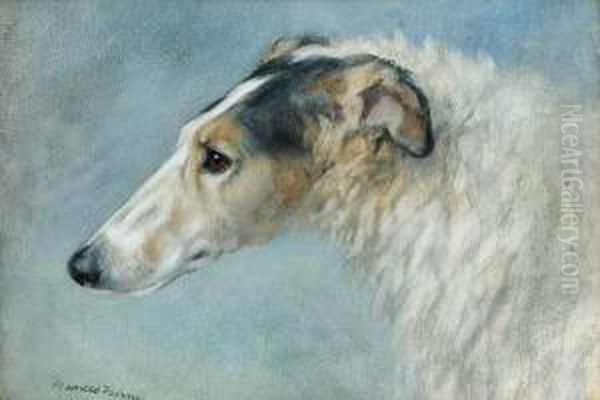 A Borzoi Oil Painting by Frances C. Fairman