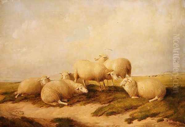 Sheep Oil Painting by Thomas Sidney Cooper