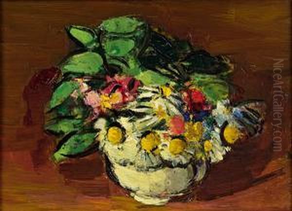 Blumen In Vase Oil Painting by Anton Faistauer