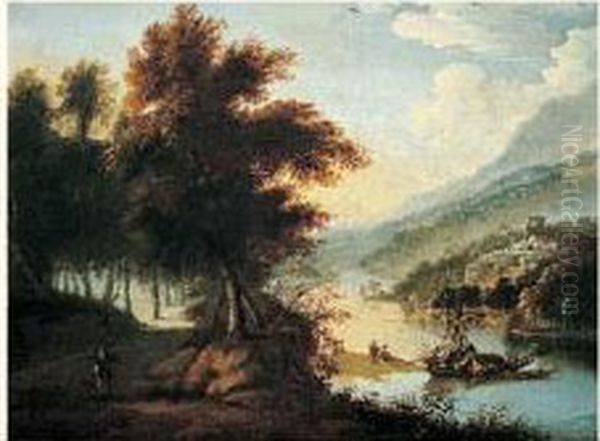 Vue De La Vallee Du Rhin Oil Painting by Anton Faistenberger