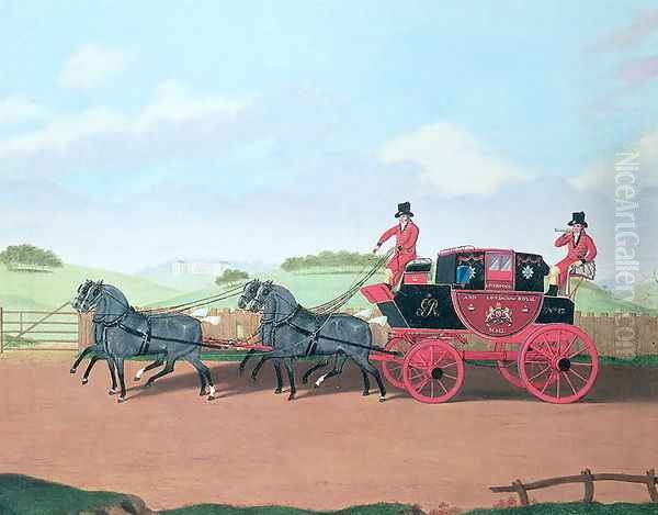 The Liverpool and London Royal Mail Coach, 1812 Oil Painting by Thomas Sidney Cooper