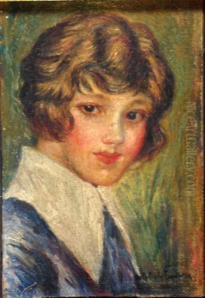 Portrait De Jeune Fille Oil Painting by Abel Jules Faivre