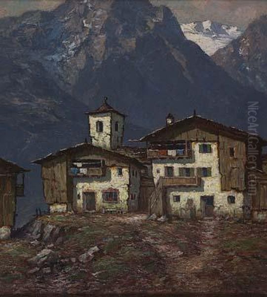 Viscoso Prano Val Chiavenna Oil Painting by Alberto Falchetti