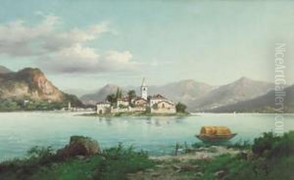 Isola Dei Pescatori Oil Painting by Giuseppe Falchetti