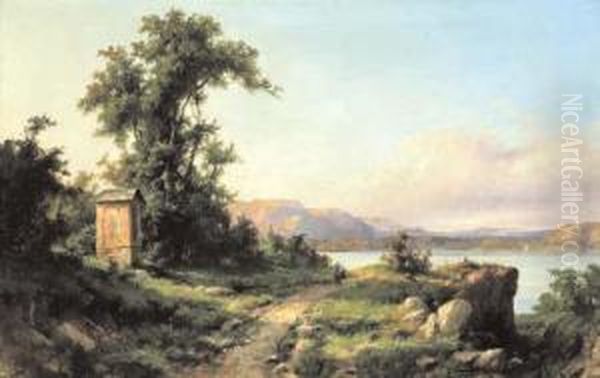 Il Lago Di Candia Oil Painting by Giuseppe Falchetti